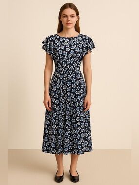 Perceptions Midi Dress with Floral Print